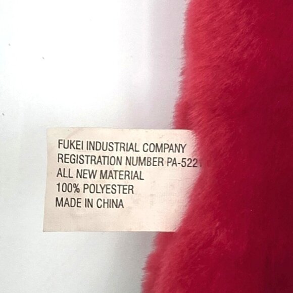 VTG 80s Christmas Red Nose Reindeer Stocking Fukei Ind. 3D Plush Hat Flat Eyes - Picture 4 of 7